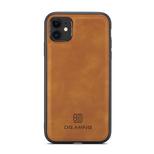 DG.MING M1 Series 3-Fold Multi Card Wallet Back Cover Shockproof Case with Holder Function For iPhone 11(Brown) - iPhone 11 Cases by DG.MING | Online Shopping UK | buy2fix