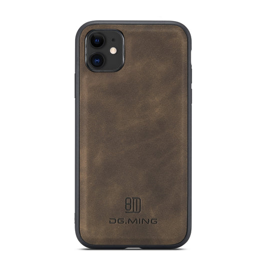 DG.MING M1 Series 3-Fold Multi Card Wallet Back Cover Shockproof Case with Holder Function For iPhone 11(Coffee) - iPhone 11 Cases by DG.MING | Online Shopping UK | buy2fix