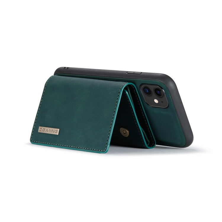 DG.MING M1 Series 3-Fold Multi Card Wallet Back Cover Shockproof Case with Holder Function For iPhone 11(Green) - iPhone 11 Cases by DG.MING | Online Shopping UK | buy2fix