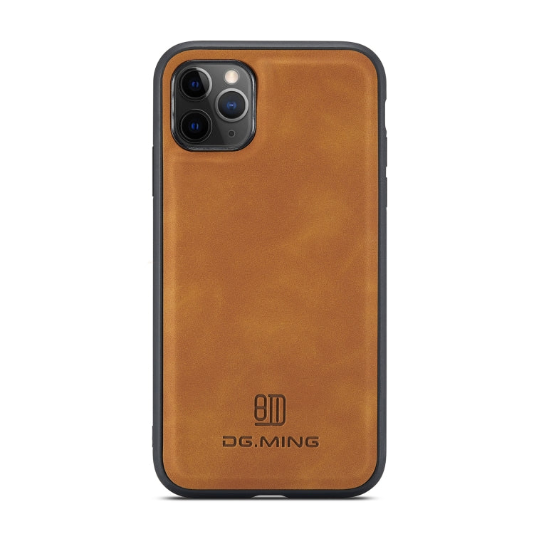 DG.MING M1 Series 3-Fold Multi Card Wallet Back Cover Shockproof Case with Holder Function For iPhone 11 Pro(Brown) - iPhone 11 Pro Cases by DG.MING | Online Shopping UK | buy2fix