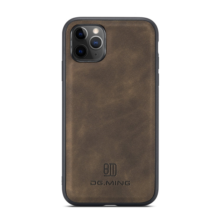 DG.MING M1 Series 3-Fold Multi Card Wallet Back Cover Shockproof Case with Holder Function For iPhone 11 Pro(Coffee) - iPhone 11 Pro Cases by DG.MING | Online Shopping UK | buy2fix