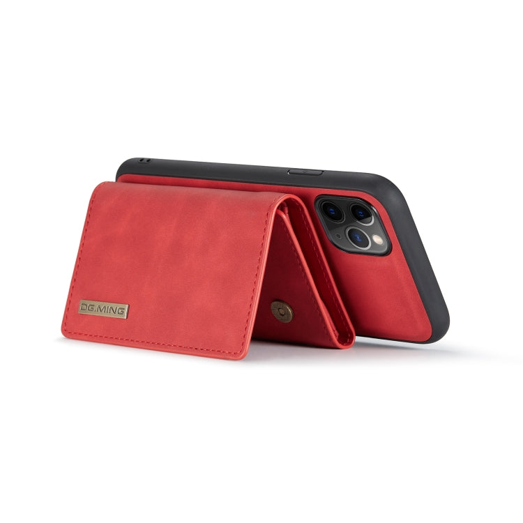 DG.MING M1 Series 3-Fold Multi Card Wallet Back Cover Shockproof Case with Holder Function For iPhone 11 Pro(Red) - iPhone 11 Pro Cases by DG.MING | Online Shopping UK | buy2fix