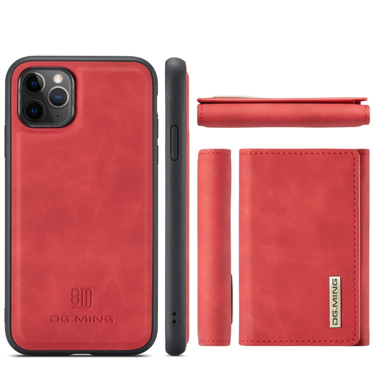 DG.MING M1 Series 3-Fold Multi Card Wallet Back Cover Shockproof Case with Holder Function For iPhone 11 Pro(Red) - iPhone 11 Pro Cases by DG.MING | Online Shopping UK | buy2fix