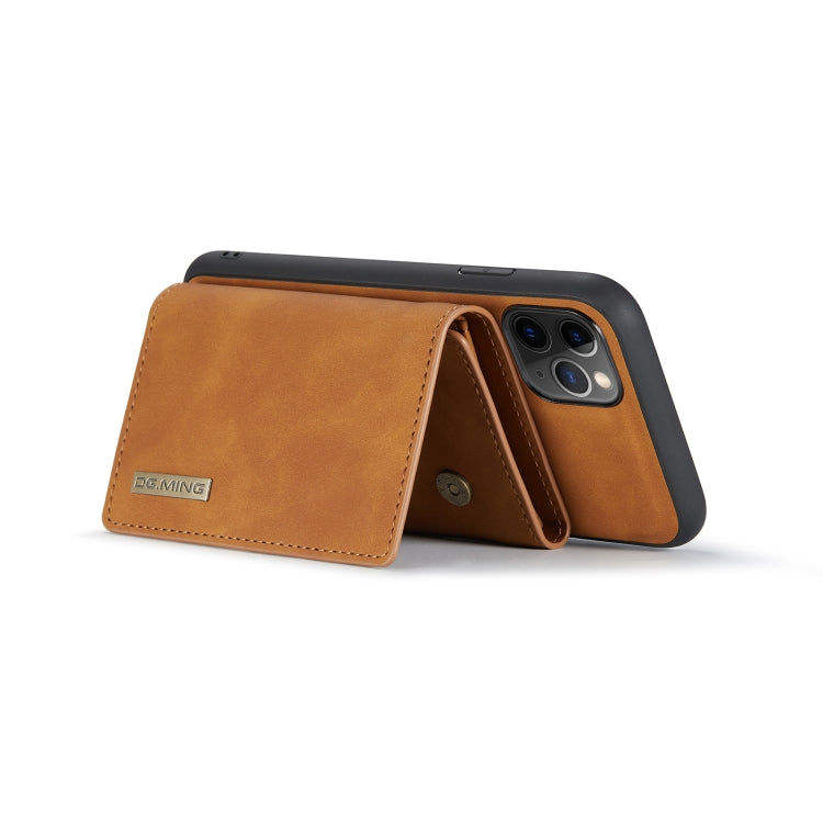 DG.MING M1 Series 3-Fold Multi Card Wallet Back Cover Shockproof Case with Holder Function For iPhone 11 Pro Max(Brown) - iPhone 11 Pro Max Cases by DG.MING | Online Shopping UK | buy2fix
