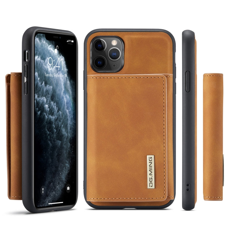 DG.MING M1 Series 3-Fold Multi Card Wallet Back Cover Shockproof Case with Holder Function For iPhone 11 Pro Max(Brown) - iPhone 11 Pro Max Cases by DG.MING | Online Shopping UK | buy2fix