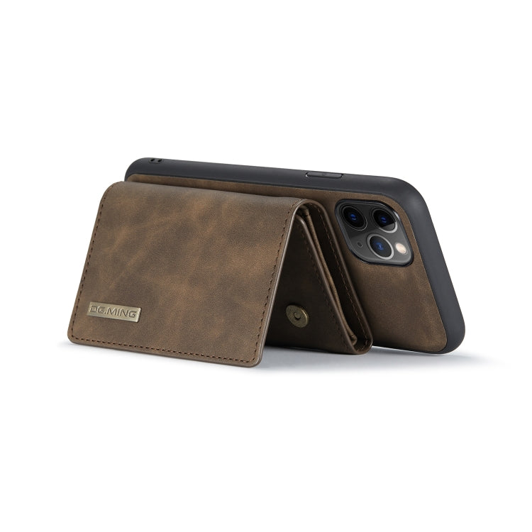 DG.MING M1 Series 3-Fold Multi Card Wallet Back Cover Shockproof Case with Holder Function For iPhone 11 Pro Max(Coffee) - iPhone 11 Pro Max Cases by DG.MING | Online Shopping UK | buy2fix