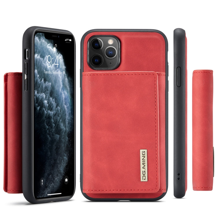 DG.MING M1 Series 3-Fold Multi Card Wallet Back Cover Shockproof Case with Holder Function For iPhone 11 Pro Max(Red) - iPhone 11 Pro Max Cases by DG.MING | Online Shopping UK | buy2fix