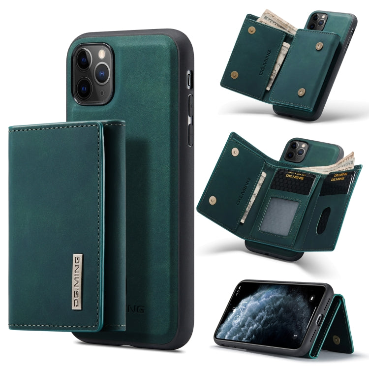 DG.MING M1 Series 3-Fold Multi Card Wallet Back Cover Shockproof Case with Holder Function For iPhone 11 Pro Max(Green) - iPhone 11 Pro Max Cases by DG.MING | Online Shopping UK | buy2fix