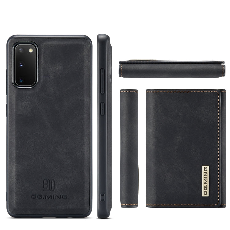 For Samsung Galaxy S20 DG.MING M1 Series 3-Fold Multi Card Wallet Back Cover Shockproof Case with Holder Function(Black) by DG.MING