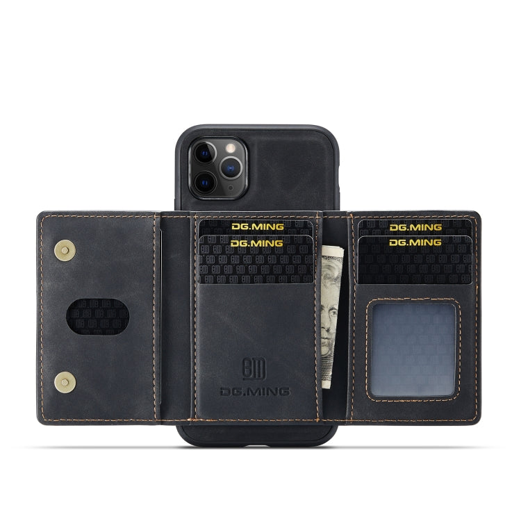 DG.MING M2 Series 3-Fold Multi Card Bag Back Cover Shockproof Case with Wallet & Holder Function For iPhone 11 Pro(Black) - iPhone 11 Pro Cases by DG.MING | Online Shopping UK | buy2fix