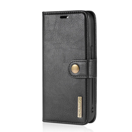 For iPhone 13 Pro DG.MING Crazy Horse Texture Flip Detachable Magnetic Leather Case with Holder & Card Slots & Wallet (Black) by DG.MING