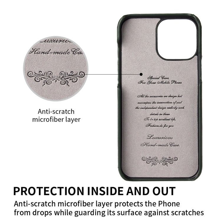 For iPhone 13 Pro Fierre Shann Oil Wax Texture Genuine Leather Back Cover Case with 360 Degree Rotation Holder & Card Slot (Black) - iPhone 13 Pro Cases by FIERRE SHANN | Online Shopping UK | buy2fix