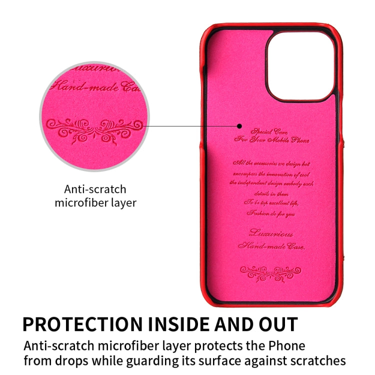 For iPhone 13 Pro Max Fierre Shann Oil Wax Texture Genuine Leather Back Cover Case with 360 Degree Rotation Holder & Card Slot (Red) - iPhone 13 Pro Max Cases by FIERRE SHANN | Online Shopping UK | buy2fix