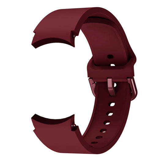 For Samsung Galaxy Watch4 Classic 46mm Universal Silicone Colorful Buckle Watch Band(Wine Red) by buy2fix