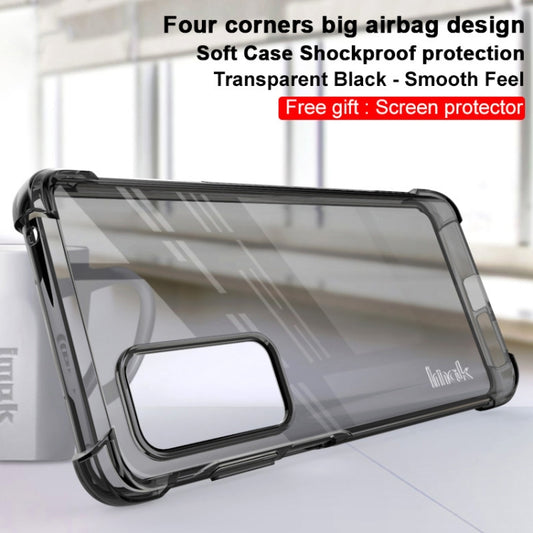For Motorola Edge 20 IMAK All-inclusive Shockproof Airbag TPU Case with Screen Protector(Transparent Black) by imak