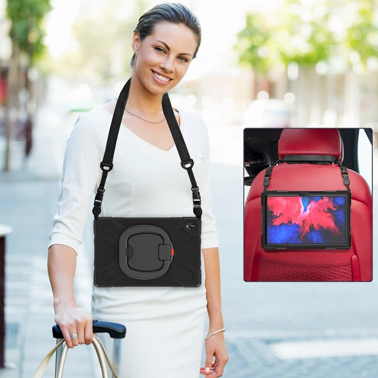 For Lenovo XiaoXin Pad 11 / Pad 11 Plus 2021 / Pad 2022 Silicone + PC Protective Case with Holder & Shoulder Strap(Black) by buy2fix