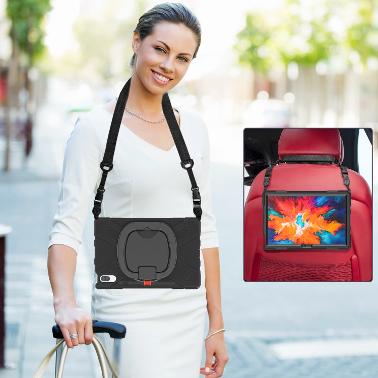 For Lenovo Tab P11 Pro 11.5 inch Silicone + PC Protective Case with Holder & Shoulder Strap(Black) by buy2fix