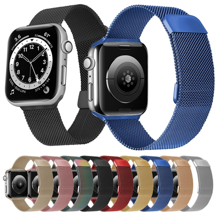 Adjustable Dual Section Milan Watch Band For Apple Watch Series 9&8&7 41mm / SE 3&SE 2&6&SE&5&4 40mm / 3&2&1 38mm(Wine Red) by buy2fix