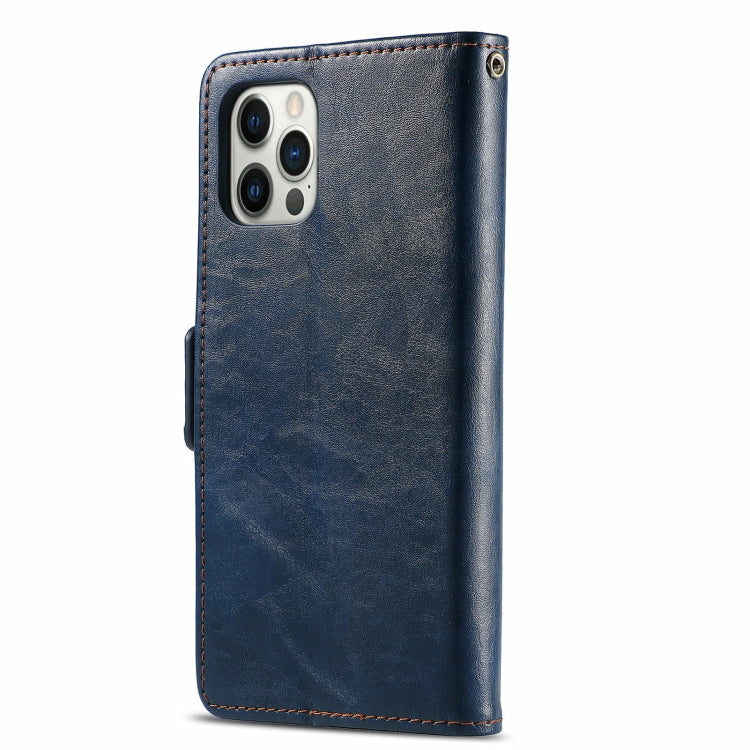 For iPhone 13 Pro Max CaseNeo Business Splicing Dual Magnetic Buckle Horizontal Flip PU Leather Case with Holder & Card Slots & Wallet (Blue) - iPhone 13 Pro Max Cases by buy2fix | Online Shopping UK | buy2fix