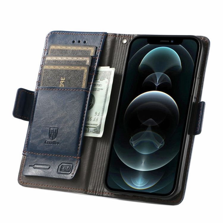 For iPhone 13 Pro Max CaseNeo Business Splicing Dual Magnetic Buckle Horizontal Flip PU Leather Case with Holder & Card Slots & Wallet (Blue) - iPhone 13 Pro Max Cases by buy2fix | Online Shopping UK | buy2fix
