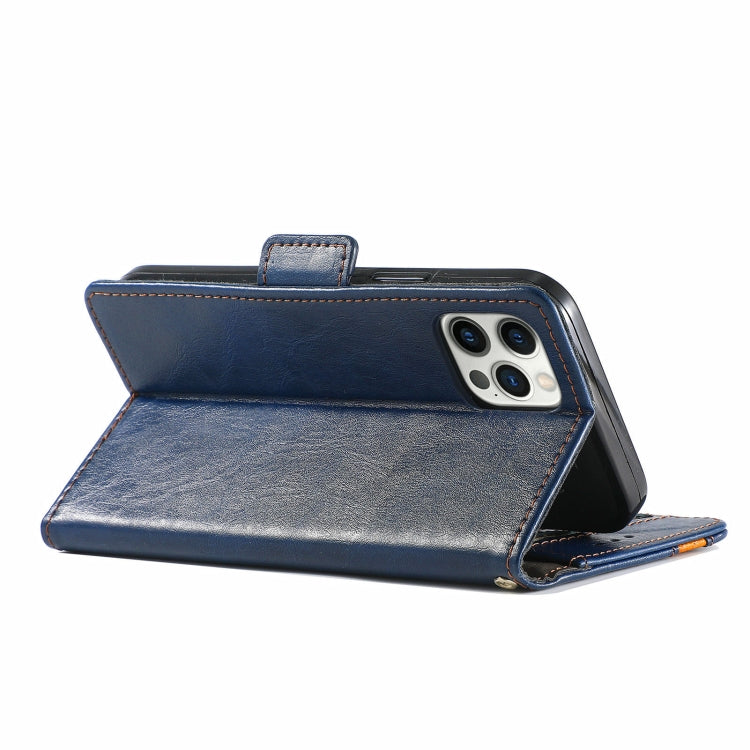 For iPhone 13 Pro Max CaseNeo Business Splicing Dual Magnetic Buckle Horizontal Flip PU Leather Case with Holder & Card Slots & Wallet (Blue) - iPhone 13 Pro Max Cases by buy2fix | Online Shopping UK | buy2fix