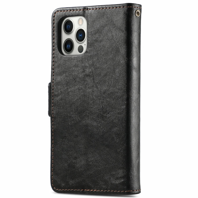 For iPhone 13 Pro Max CaseNeo Business Splicing Dual Magnetic Buckle Horizontal Flip PU Leather Case with Holder & Card Slots & Wallet (Black) - iPhone 13 Pro Max Cases by buy2fix | Online Shopping UK | buy2fix