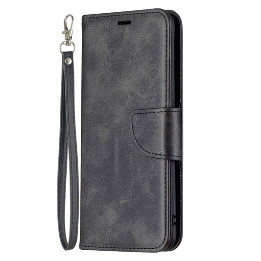 For OPPO Reno5 5G Retro Lambskin Texture Pure Color Horizontal Flip PU Leather Case with Holder & Card Slots & Wallet & Lanyard(Black) by buy2fix