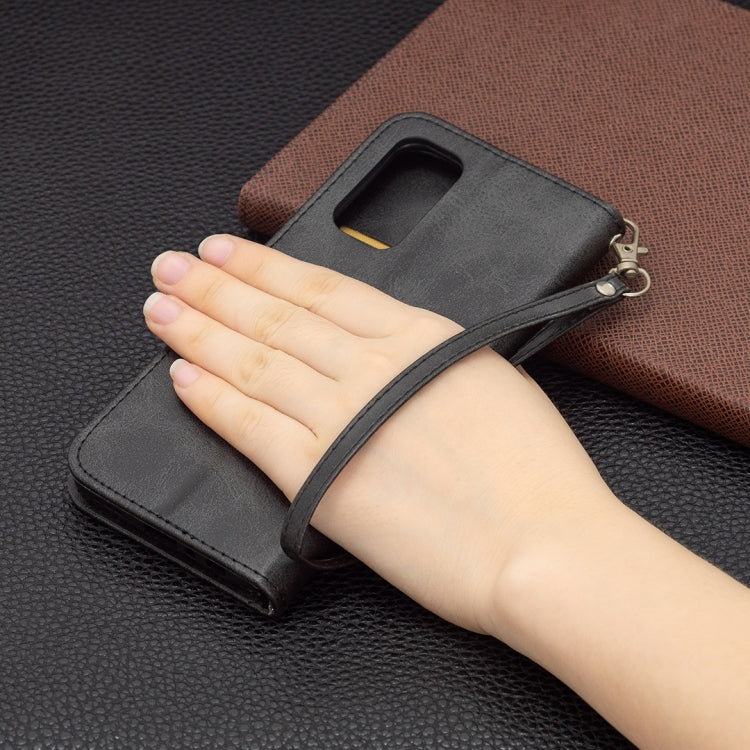 For OPPO Reno5 5G Retro Lambskin Texture Pure Color Horizontal Flip PU Leather Case with Holder & Card Slots & Wallet & Lanyard(Black) by buy2fix