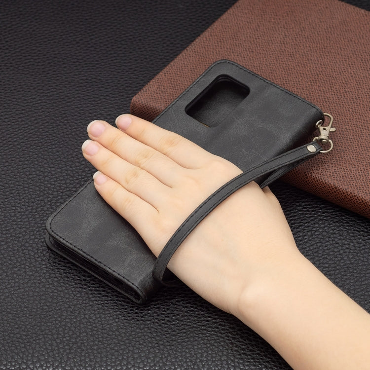 For OPPO Realme 8 5G/Realme V13 5G Retro Lambskin Texture Pure Color Horizontal Flip PU Leather Case with Holder & Card Slots & Wallet & Lanyard(Black) by buy2fix