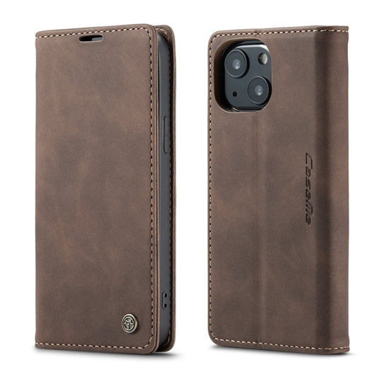 For iPhone 13 CaseMe-013 Multifunctional Retro Frosted Horizontal Flip Leather Case with Card Slot & Holder & Wallet(Coffee) - iPhone 13 Cases by CaseMe | Online Shopping UK | buy2fix