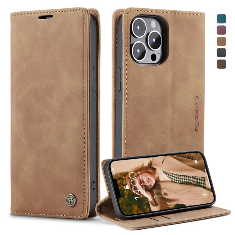 For iPhone 13 Pro Max CaseMe-013 Multifunctional Retro Frosted Horizontal Flip Leather Case with Card Slot & Holder & Wallet (Brown) - iPhone 13 Pro Max Cases by CaseMe | Online Shopping UK | buy2fix