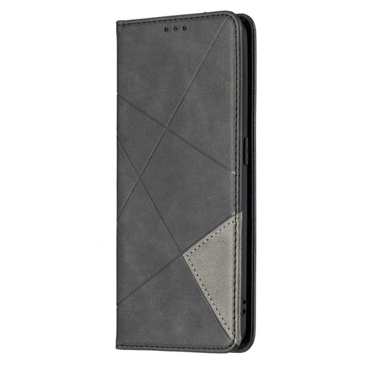 For OPPO A94 5G / F19 Pro Plus / Reno5 Z 5G Rhombus Texture Horizontal Flip Magnetic Leather Case with Holder & Card Slots(Black) by buy2fix