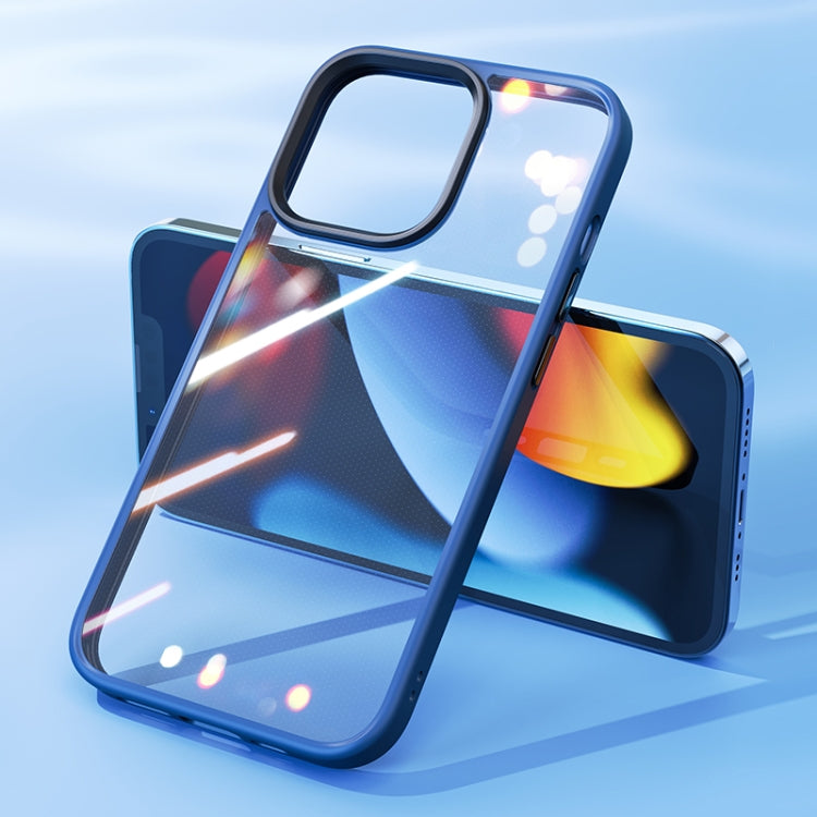 For iPhone 13 Pro Max ROCK PC + TPU Udun Transparent Protective Case (Blue) - iPhone 13 Pro Max Cases by ROCK | Online Shopping UK | buy2fix