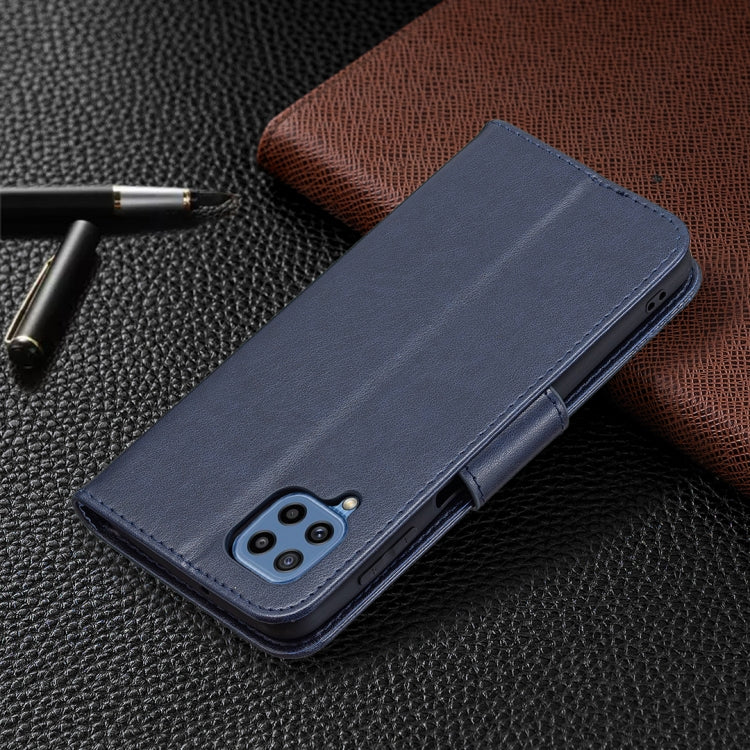 For Samsung Galaxy M32 Embossing Two Butterflies Pattern Horizontal Flip PU Leather Case with Holder & Card Slot & Wallet & Lanyard(Dark Blue) by buy2fix