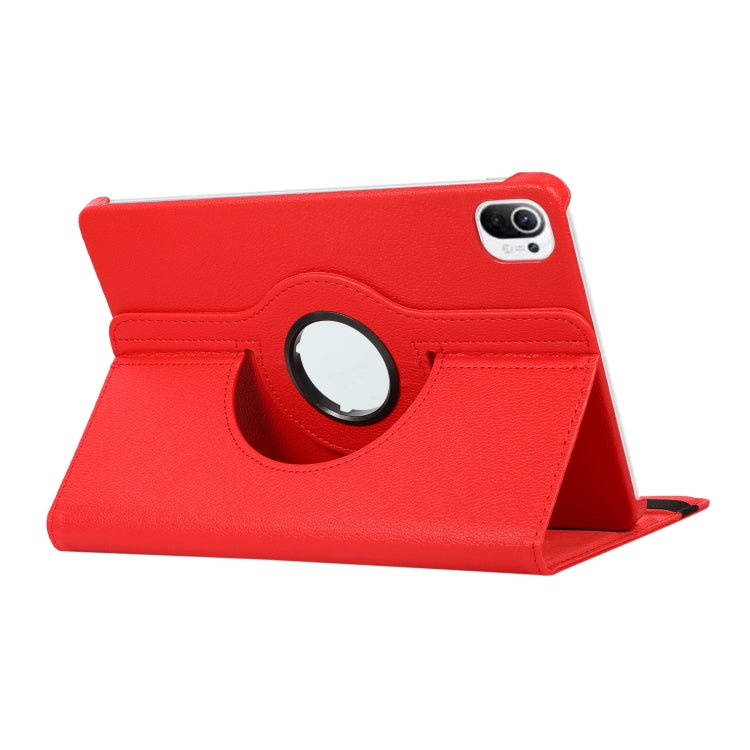 For Xiaomi Pad 5 Pro / Pad 5 360 Degree Rotation Litchi Texture Flip Leather Case with Holder(Red) - More Tablet Cases by buy2fix | Online Shopping UK | buy2fix
