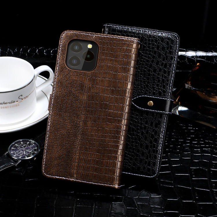 For Oukitel C21 Pro idewei Crocodile Texture Horizontal Flip Leather Case with Holder & Card Slots & Wallet(Black) - More Brand by idewei | Online Shopping UK | buy2fix