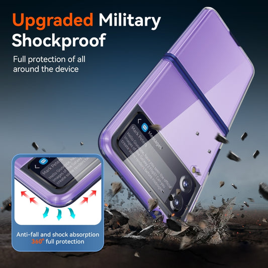 For Samsung Galaxy Z Flip3 5G Simple All-inclusive Clear Crystal PC +TPU Shockproof Case(Blue) by buy2fix