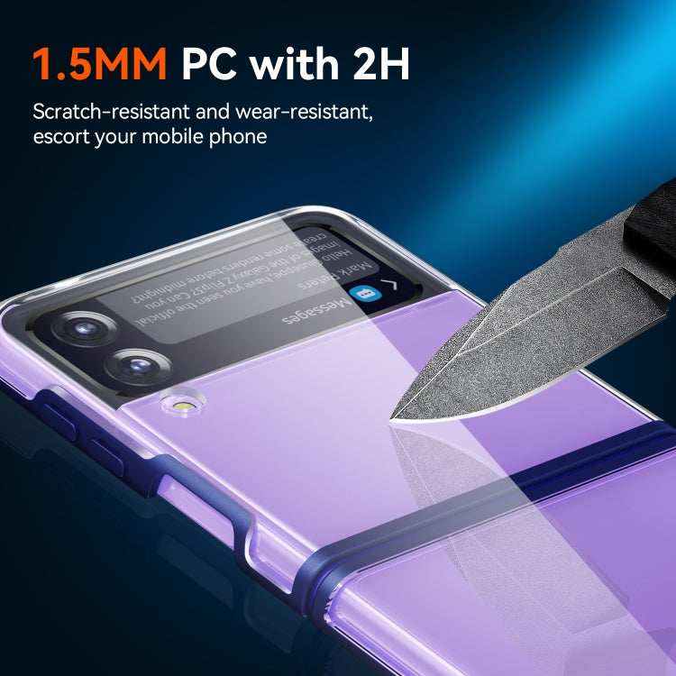 For Samsung Galaxy Z Flip3 5G Simple All-inclusive Clear Crystal PC +TPU Shockproof Case(Blue) by buy2fix