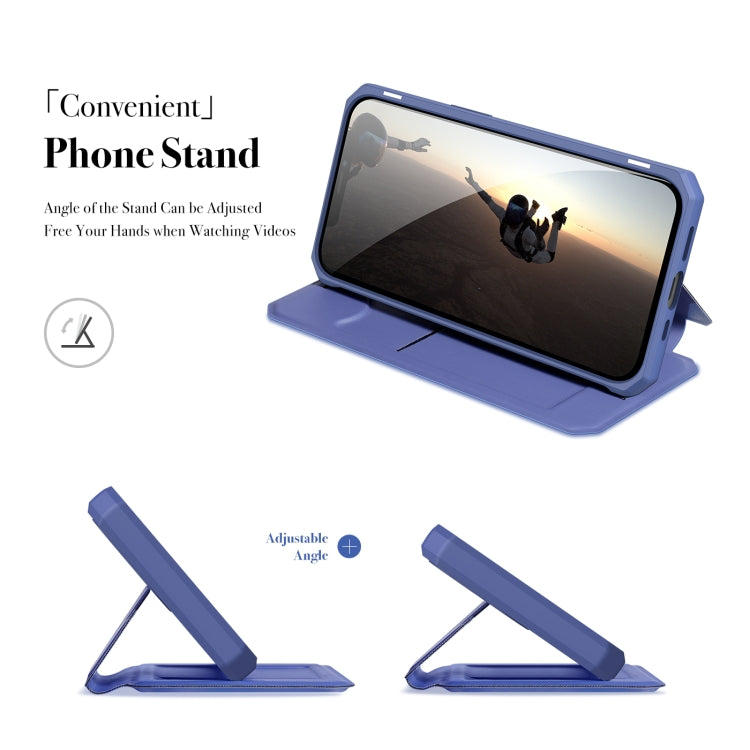 For iPhone 13 Pro DUX DUCIS New Skin X Series PU + TPU Horizontal Flip Leather Case with Holder & Card Slots (Blue) - iPhone 13 Pro Cases by DUX DUCIS | Online Shopping UK | buy2fix