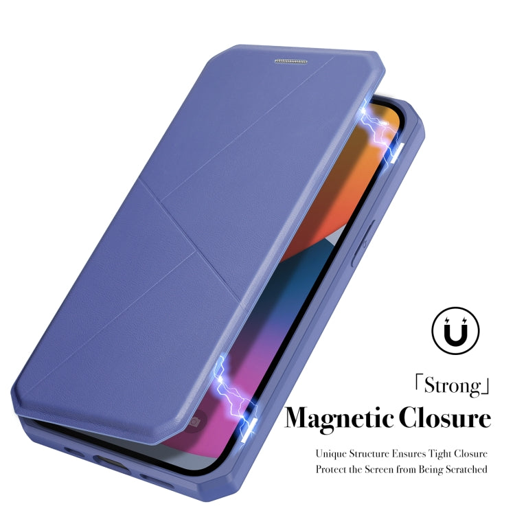 For iPhone 13 Pro DUX DUCIS New Skin X Series PU + TPU Horizontal Flip Leather Case with Holder & Card Slots (Blue) - iPhone 13 Pro Cases by DUX DUCIS | Online Shopping UK | buy2fix
