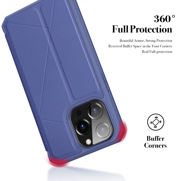 For iPhone 13 Pro DUX DUCIS New Skin X Series PU + TPU Horizontal Flip Leather Case with Holder & Card Slots (Blue) - iPhone 13 Pro Cases by DUX DUCIS | Online Shopping UK | buy2fix
