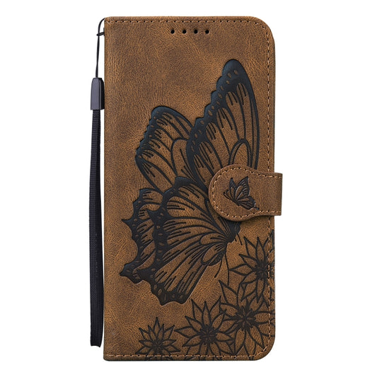 For iPhone 13 Pro Retro Skin Feel Butterflies Embossing Horizontal Flip Leather Case with Holder & Card Slots & Wallet (Brown) by buy2fix