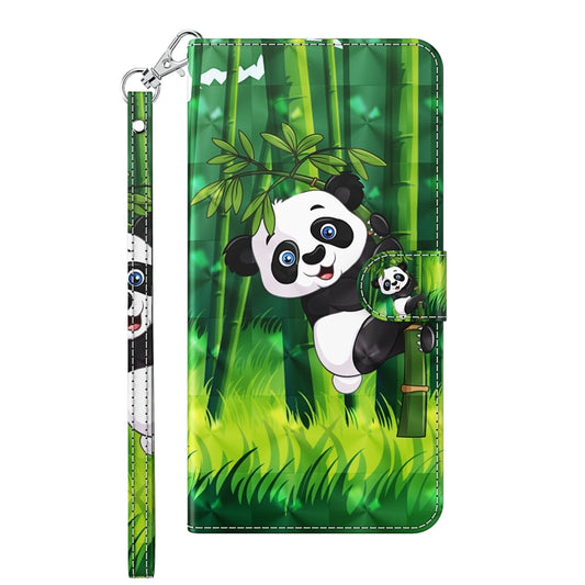 For Motorola Moto G30/G10/G20 3D Painting Pattern Horizontal Flip TPU + PU Leather Case with Holder & Card Slots & Wallet(Panda Climbing Bamboo) by buy2fix