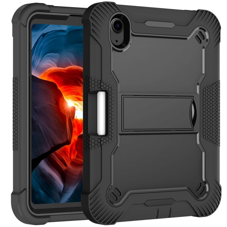 For iPad mini 2024 / mini 6 Silicone + PC Shockproof Protective Tablet Case with Holder(Black) - iPad mini 6 Cases by buy2fix | Online Shopping UK | buy2fix