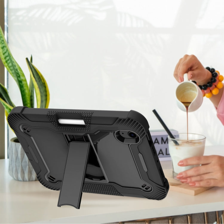 For iPad mini 2024 / mini 6 Silicone + PC Shockproof Protective Tablet Case with Holder(Black) - iPad mini 6 Cases by buy2fix | Online Shopping UK | buy2fix