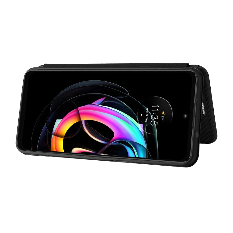 Carbon Fiber Texture Horizontal Flip TPU + PC + PU Leather Case with Card Slot For Motorola Edge 20 Lite(Black) by buy2fix