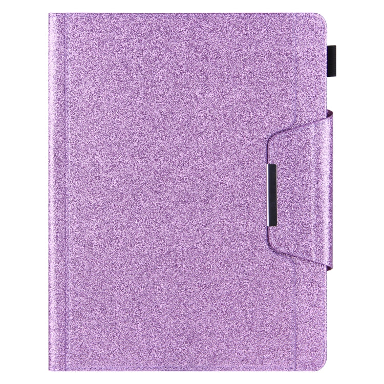 For iPad Pro 12.9 2022 / 2021 / 2020 / 2018 Glitter Powder Horizontal Flip Leather Tablet Case with Holder & Card Slot & Photo Frame & Wallet(Purple) - iPad Pro 12.9 (2022/2021) Cases by buy2fix | Online Shopping UK | buy2fix