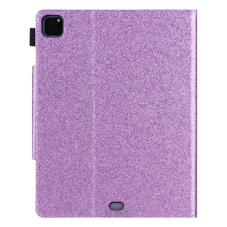 For iPad Pro 12.9 2022 / 2021 / 2020 / 2018 Glitter Powder Horizontal Flip Leather Tablet Case with Holder & Card Slot & Photo Frame & Wallet(Purple) - iPad Pro 12.9 (2022/2021) Cases by buy2fix | Online Shopping UK | buy2fix