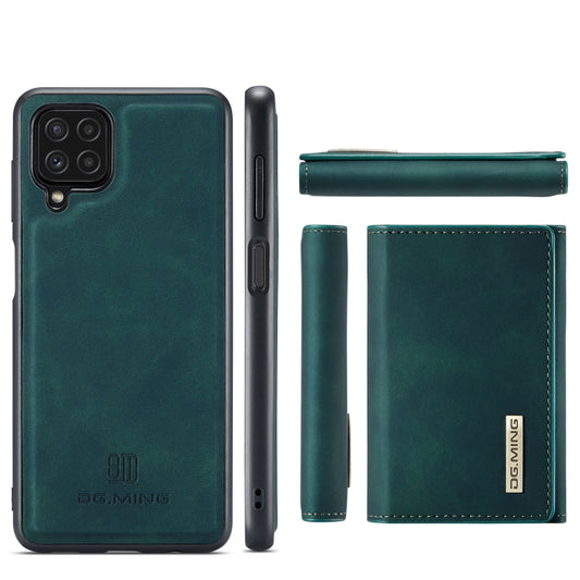DG.MING M1 Series 3-Fold Multi Card Wallet Back Cover Shockproof Case with Holder Function For Samsung Galaxy A22 4G(Green) by DG.MING