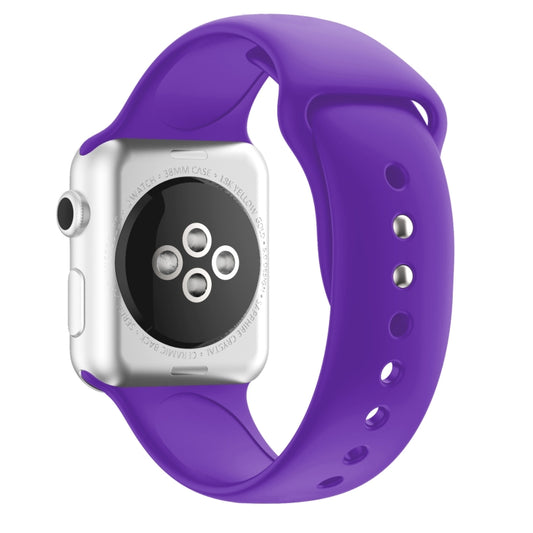 Double Nail Silicone Strap Watch Band For Apple Watch Series 9&8&7 41mm / SE 3&SE 2&6&SE&5&4 40mm / 3&2&1 38mm(Purple) by buy2fix